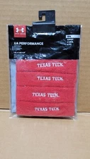 New Under Armour Texas Tech Red Raiders 4 Pack Wristbands Adult Red 1 Inch