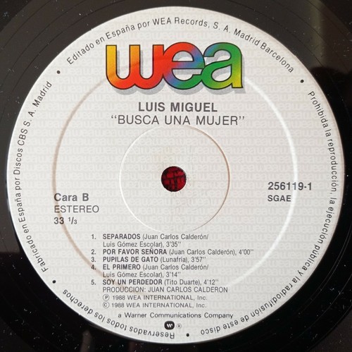 LUIS MIGUEL ** Busca Una Mujer ** ORIGINAL 1988 SPAIN LP w/ INSERT - Picture 4 of 5