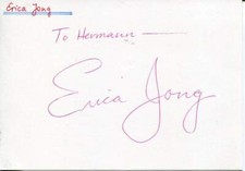 NOVELIST Erica Jong autograph, signed card