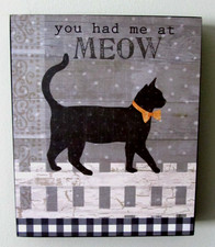 Cat Wooden Box Sign/Wall Plaque for a Cat Lover - You Had Me At Meow