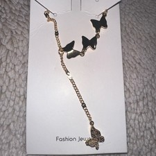 Fashion Jewelry Gold Plated 4 Butterfly Adjustable Necklace New