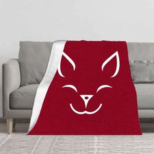 Stylish Fox Face Flannel Blanket - Durable Soft  Warm Cozy Throw for Sofa
