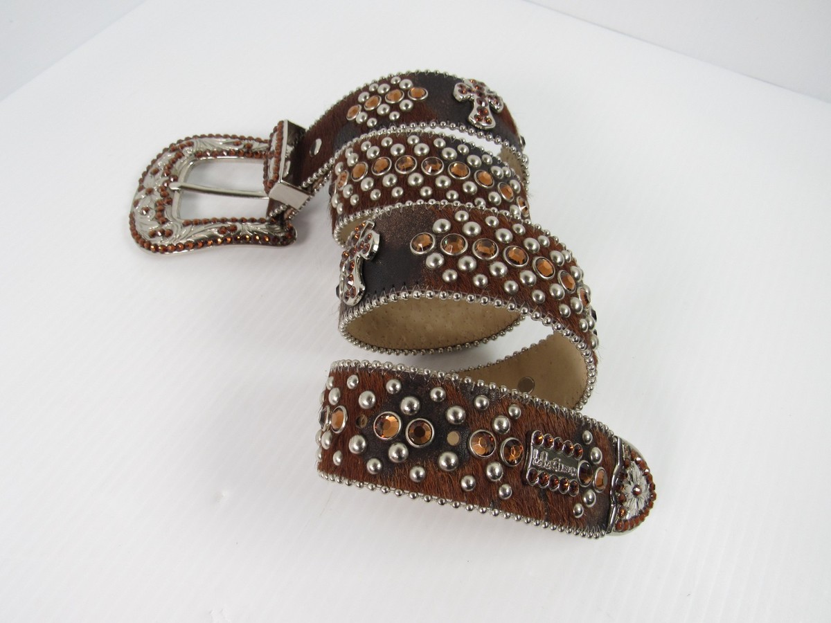 b.b. simon Cross Pony Hair Crystal Belt - XL | eBay
