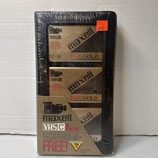 Maxell VHS-C 3-Pack with Storage Case - HGX-GOLD - TC-20 -