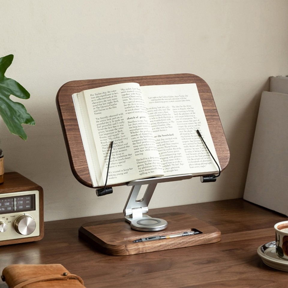 Custom Racking Uk Black Walnut Solid Wood Reading Rack Student Reading Heightening ...