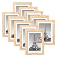 upsimples 5x7 Picture Frame Set of 10, Display Pictures 4x6 with Mat or 5x7