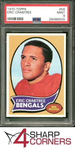 1970 TOPPS #58 ERIC CRABTREE BENGALS PSA 9 SET BREAK
