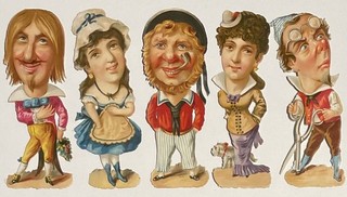 Oblaten Glanzbild scrap Dame 10 3cm Matrose Schneider Kavalier Hund Blumen