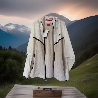 Nike   Windrunner Men Sz L Cream/Beige Tech Woven Jacket HM7151-104 $145