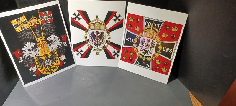 Imperial Standard German Empire 1870 X 3. Gott Mit Uns. Stunning Prints. Holy Ro