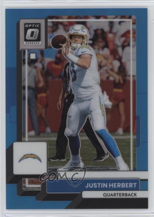 2022 Panini Donruss Optic Aqua Prizm 233/299 Justin Herbert #108 0vc5