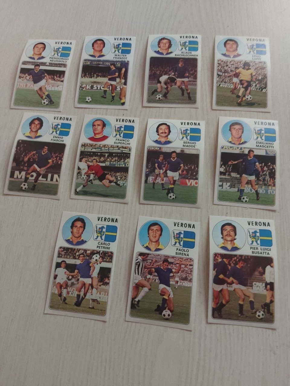 11 Figurine Panini Hellas Verona 1976 77 da recupero