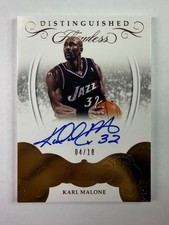 2017-18 Panini Flawless Karl Malone Gold Distinguished Autographs Auto Jazz /10