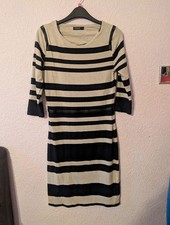 Autograph Black & Beige Stripe Bodycon Dress - UK 8
