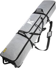 Rolling Ski Bag with Wheels for Air Travel,Padded Double Ski Bag to Hold 2 Pa...