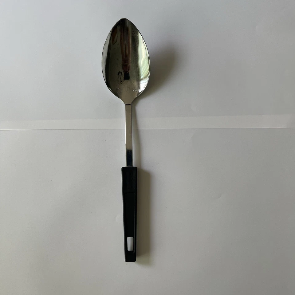 Foley Chrome Plate Serving Solid Spoon 13" Black Handle USA - Image 2 of 4