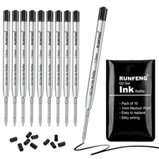 Pack of 10 Replaceable Ballpoint Pen Refills, G2 Gel Ink Refills,1mm Medium...