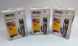 3x Wahl Colour Trim Electric Beard & Stubble Trimmers 9891 Silver Cordless