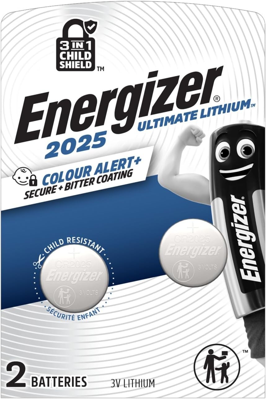Energizer Ultimate Lithium - CR2025 Batteries (2 Pack) - 3V Battery Coin | Cell World's First 3 in 1 Child Shield Colour Alert Technology - Car Key Fobs, Watches, Home Devices - 10 Year Shelf Life - Image 6