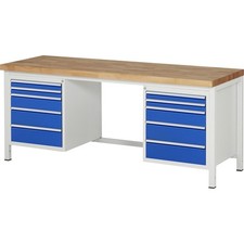 Werkbank, 10 Schübe, Vollauszug, 60:4/120:2/150:4, 840-1.040 mm, 2x0,9 m, 1,25 t