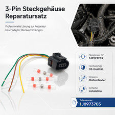 Reparatur Ersatz Steckverbinder Kabel 3 Polig F&uuml;r VW Golf 1J0973703f Seat Leon