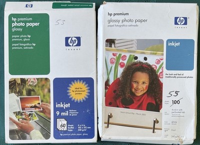 Lot 108 Sheets HP Premium Glossy, 4 x 6  Gloss 9 Mil Inkjet Printer
