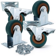4 Rubber Caster Wheels Heavy Duty Swivel Castor Furniture Trolley Replacement