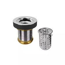 2 In. Deep Cup Junior Duo Basket Strainer in Chrome Finish for Bar Sinks
