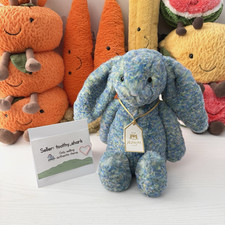 Jellycat Medium Bashful Luxe Azure Bunny BNWT - Retired  Rare - 100 Authentic