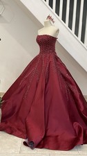 Burgundy Ball Gown / Prom Dress Henna Party Size 10