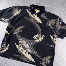 Paradise Cove Polo Shirt Mens XL Silk Hawaiian Tropical Resort Camp Aloha