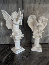 Cherub Angel Statue Pair Corinthian Column Pe...