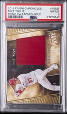 2019 PANINI CHRONICLES PRIME SWATCHES GOLD #PSMT MIKE TROUT 7/25 PSA 8