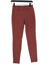 Uniqlo Women's Suit Trousers S Red Cotton with Elastane, Polyester Dress Pants