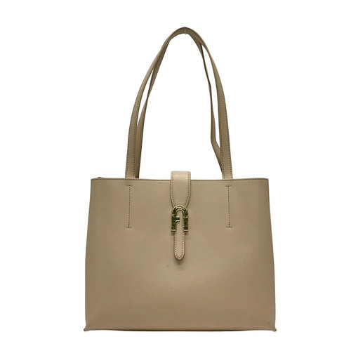 FURLA Primula Beige Leather Shoulder Bag