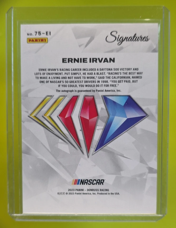 2023 Panini Prizm Ernie Irvan NASCAR 75th Anniversary Signatures #75-EI Auto - Image 2 of 4