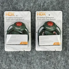 6’ Extension Cord w/ Foot switch Lot of 2 Holiday Light for Xmas Tree Green Red