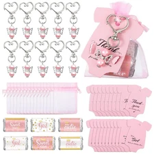 50 Sets Baby Shower Party Favors Include Baby Shower Angel Keychains Baby Gir