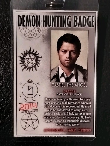 Supernatural Demon Hunting Badge Castiel The Angel TV Show - Bild 2 von 3