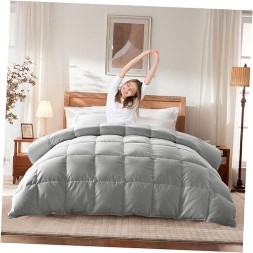 King Size Goose Feather Down Comforter – Ultra-Soft 100% Cotton Cover,