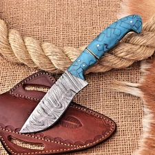 Custom Hand Made Skinner Hunting Knife Forged Damascus Steel Blade HH 213