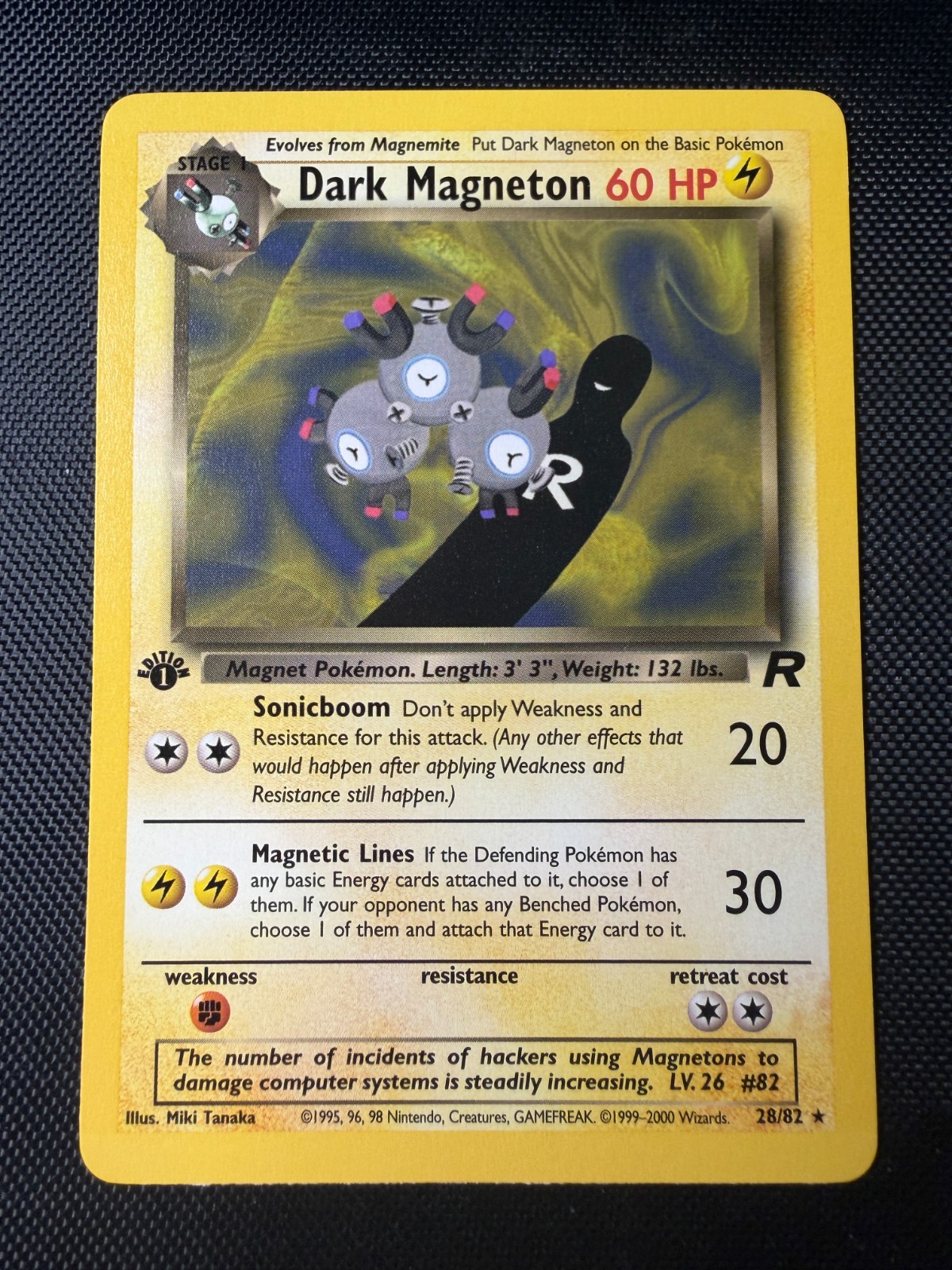 Pokemon 1st Edition Dark Magneton 28/82 Regular Rare 2000 Team Rocket NM
