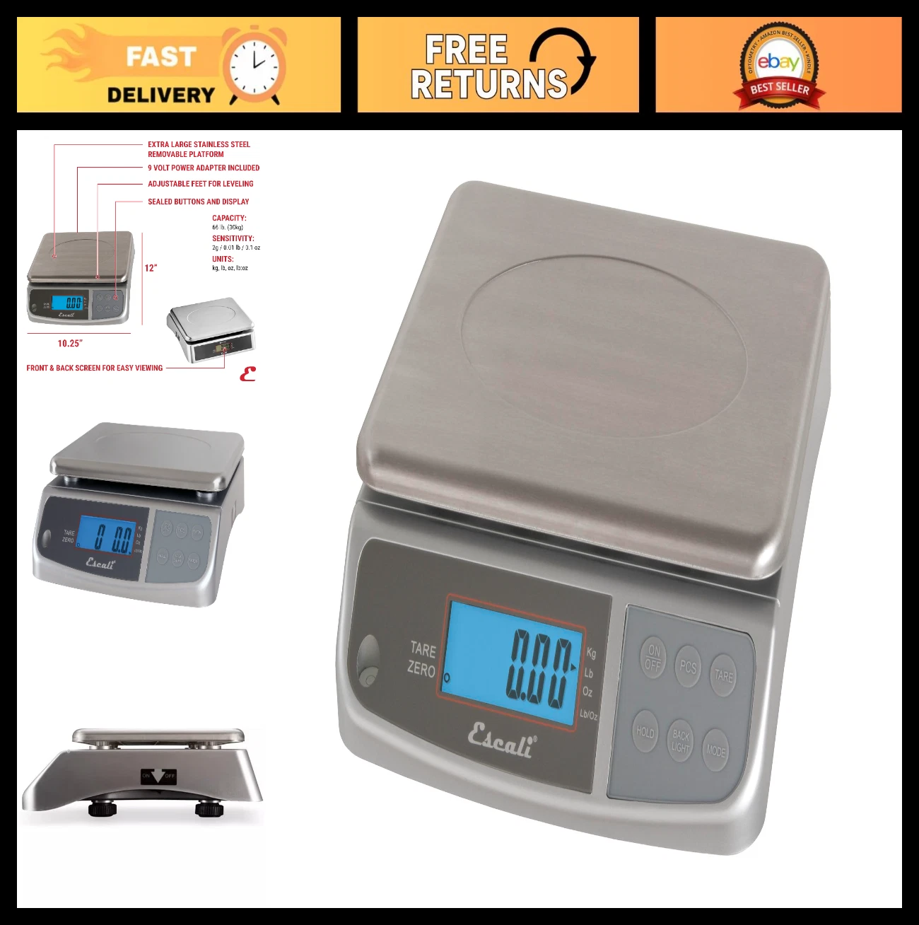 Digital Kitchen & Industrial Scale - 66 lb Capacity, NSF Certified, Dual Display
Opens in a new wind