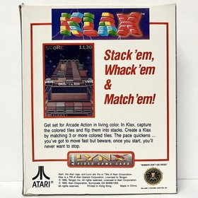 Klax (Atari Lynx, 1990) Game - Complete in Box CIB