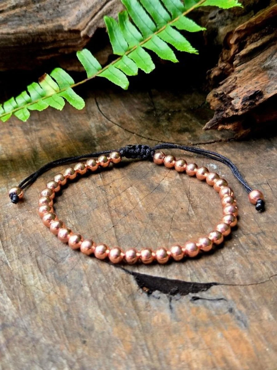 Copper Bracelet - 6mm Beaded