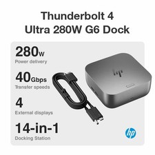 HP Thunderbolt 4 Dock 280W G6 USB-C Docking Station P3Z12-001 Genuine OEM