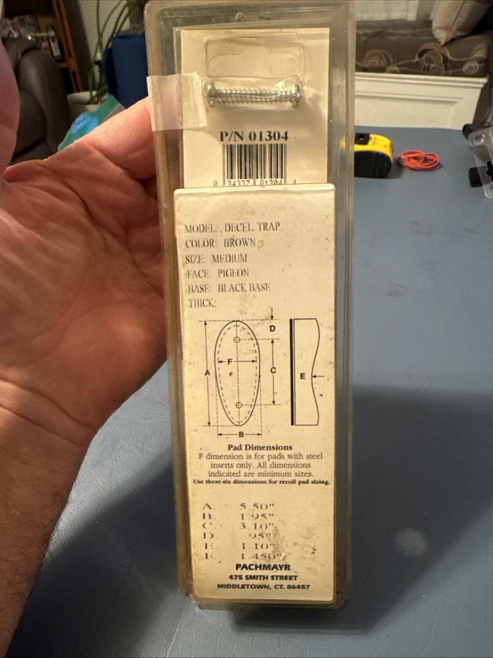 Pachmayr recoil pad Decel. Trap model D550B-m-P-Bn P/N 01304 Medium Pigeon Face - Image 4 of 4