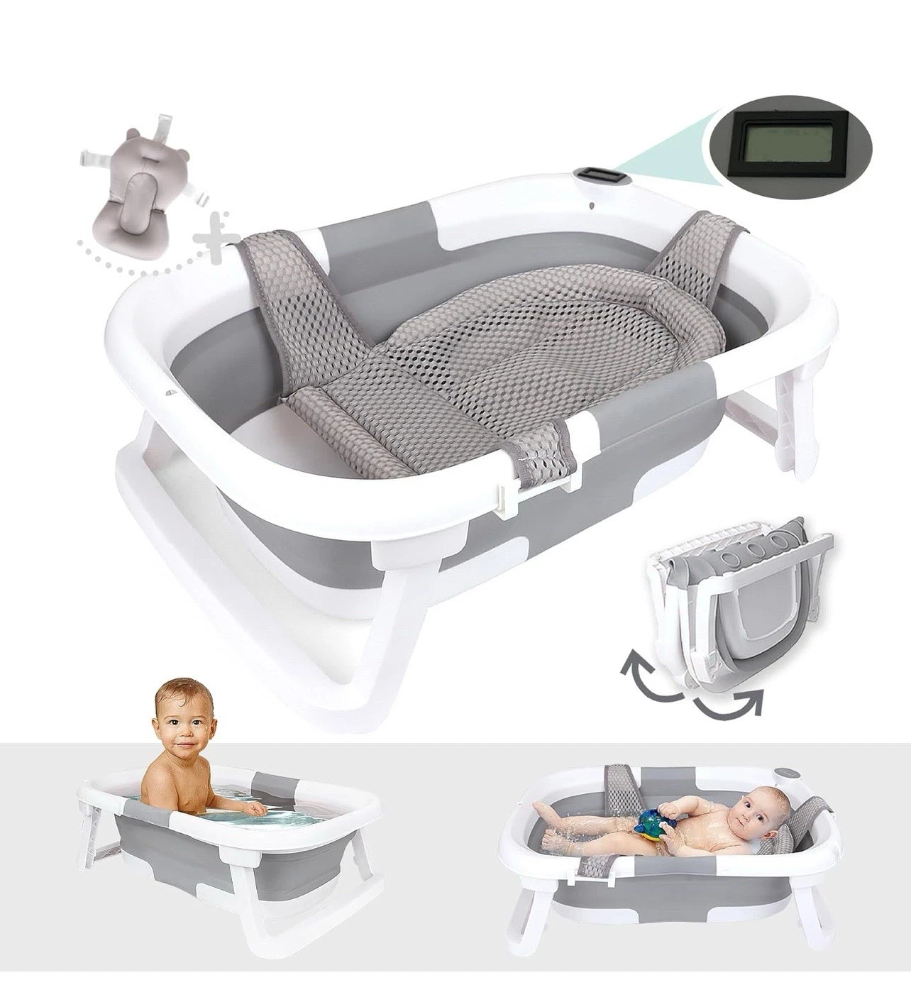 New BEBELEH Collapsible Baby Bathtub with Thermometer. Newborn Sling 0-24 Months
Opens in a new wind