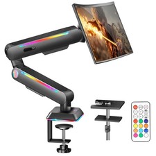 Single Monitor Mount, Built-in RGB Lights, Adjustable Monitor Arm with USB