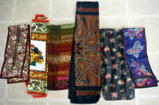 Lot of 6 Scarves Silk Vera J.G. Hook Shawl Italy Red Bold Colors etc.